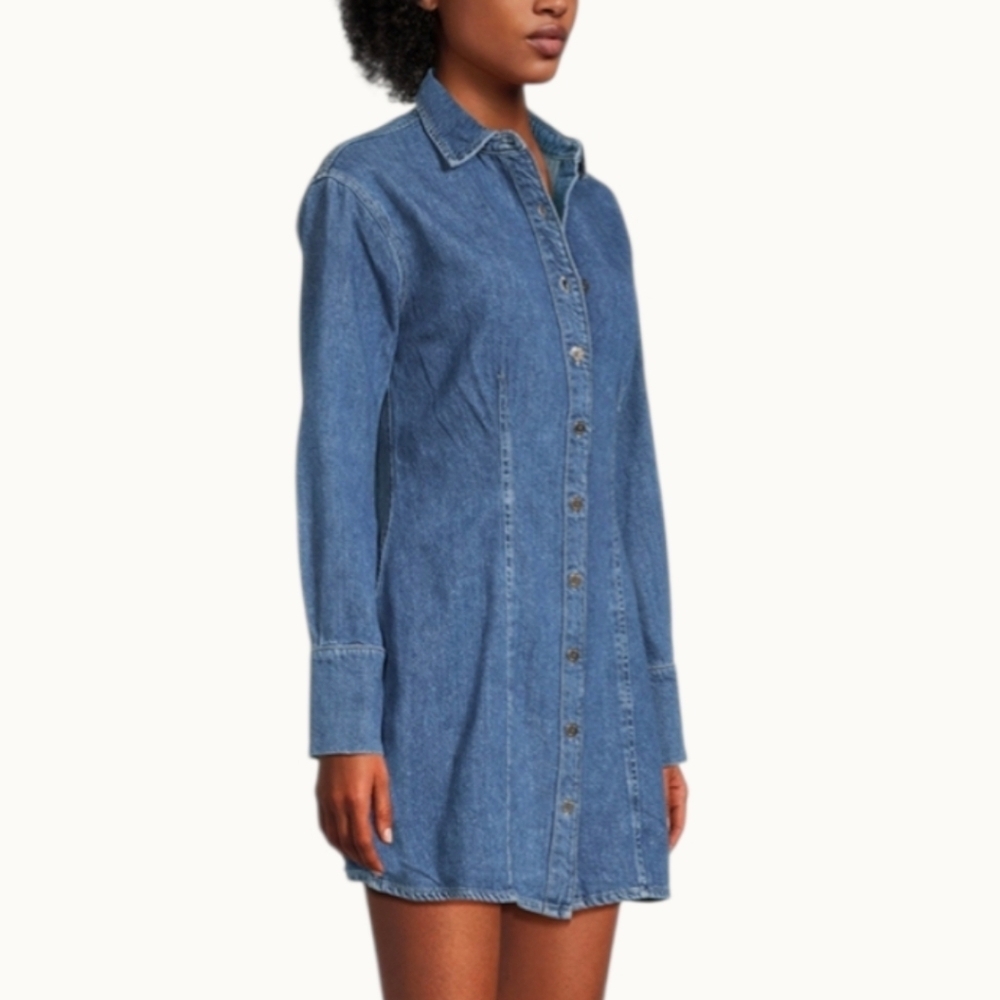 NWT | Lisette Denim Shirt Dress | Structured Tailored Silhouette - Picture 13 of 14